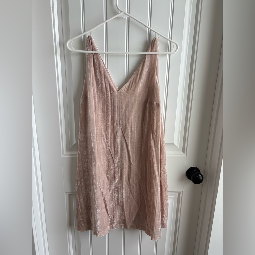 LOFT Blush Velvet Dress